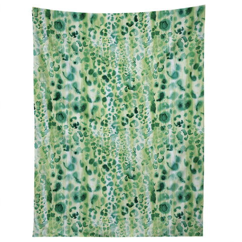 Schatzi Brown Jungle Cat Green Tapestry