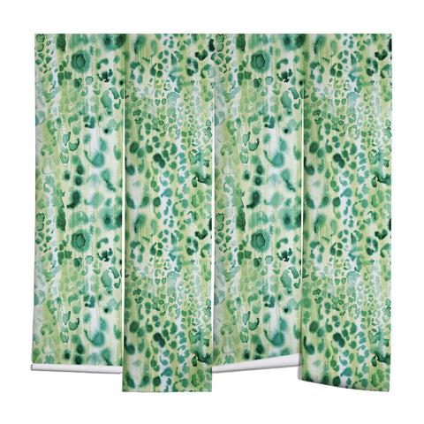 Schatzi Brown Jungle Cat Green Wall Mural