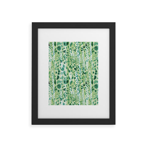 Schatzi Brown Jungle Cat Green Framed Art Print