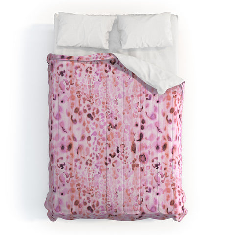 Schatzi Brown Jungle Cat Pink Comforter