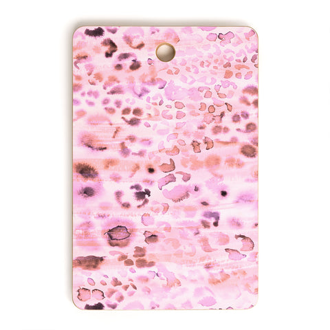 Schatzi Brown Jungle Cat Pink Cutting Board Rectangle