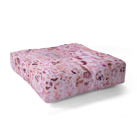 Schatzi Brown Jungle Cat Pink Floor Pillow Square
