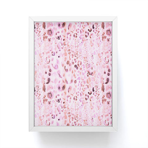 Schatzi Brown Jungle Cat Pink Framed Mini Art Print