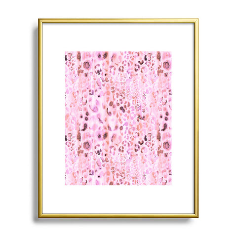 Schatzi Brown Jungle Cat Pink Metal Framed Art Print
