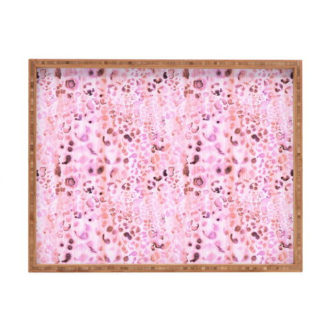 Schatzi Brown Jungle Cat Pink Rectangular Tray