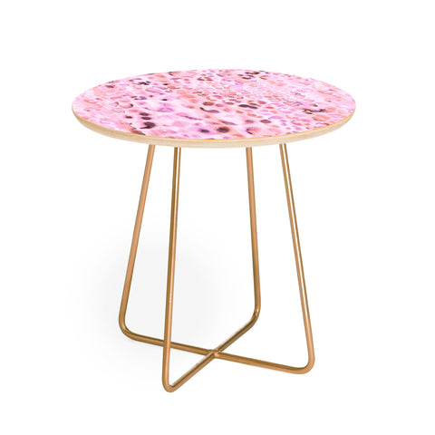 Schatzi Brown Jungle Cat Pink Round Side Table