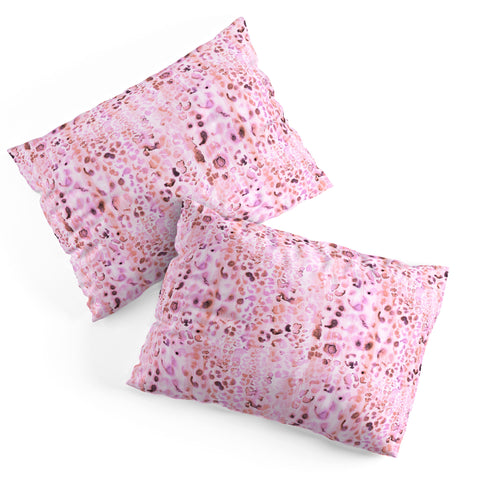 Schatzi Brown Jungle Cat Pink Pillow Shams