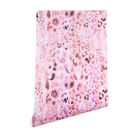 Schatzi Brown Jungle Cat Pink Wallpaper