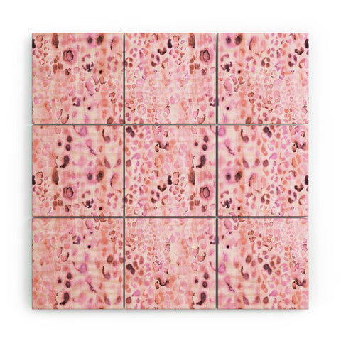 Schatzi Brown Jungle Cat Pink Wood Wall Mural