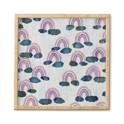 Schatzi Brown Just Rainbows light Linen Framed Wall Art