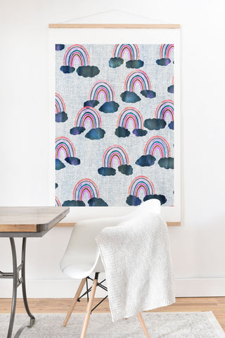 Schatzi Brown Just Rainbows light Linen Art Print And Hanger