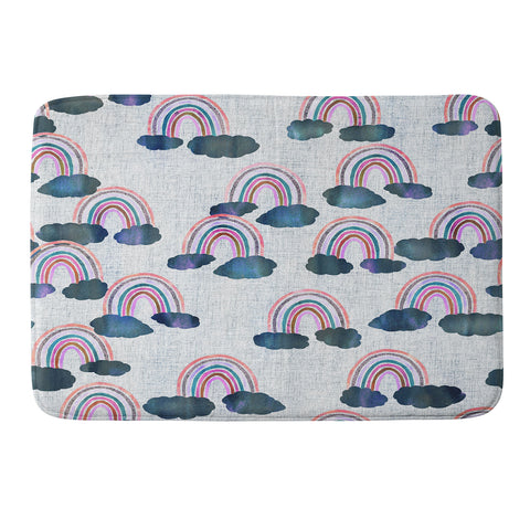 Schatzi Brown Just Rainbows light Linen Memory Foam Bath Mat
