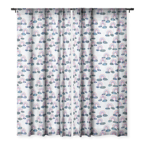 Schatzi Brown Just Rainbows light Linen Sheer Window Curtain