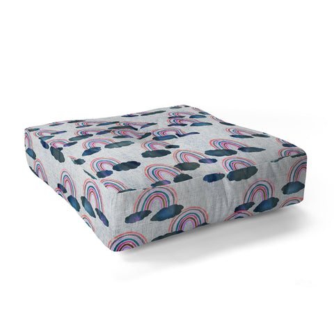 Schatzi Brown Just Rainbows light Linen Floor Pillow Square