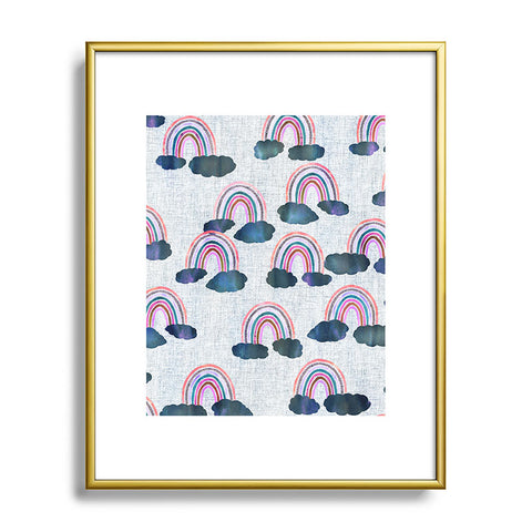 Schatzi Brown Just Rainbows light Linen Metal Framed Art Print