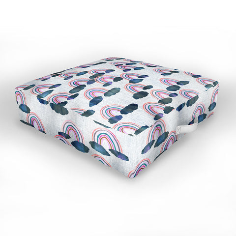 Schatzi Brown Just Rainbows light Linen Outdoor Floor Cushion