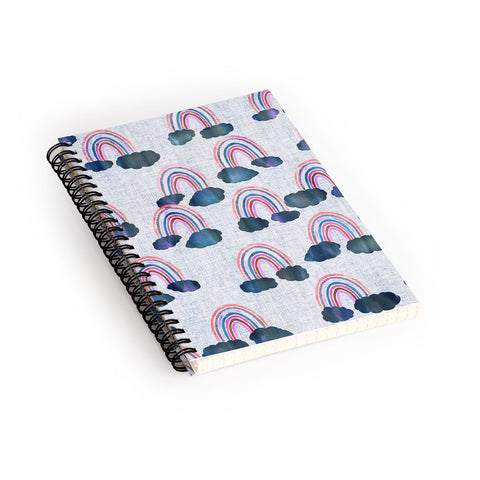 Schatzi Brown Just Rainbows light Linen Spiral Notebook
