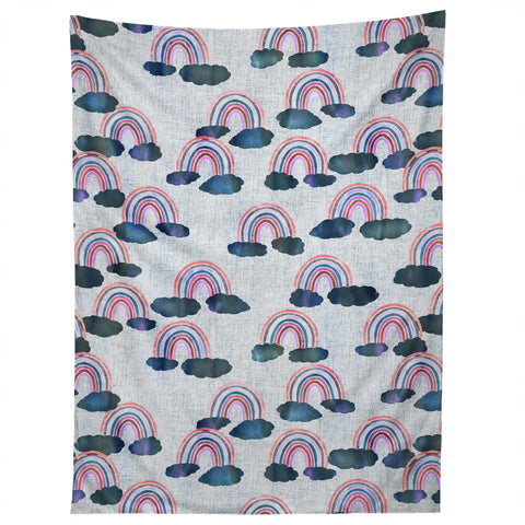Schatzi Brown Just Rainbows light Linen Tapestry