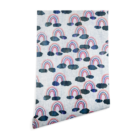 Schatzi Brown Just Rainbows light Linen Wallpaper