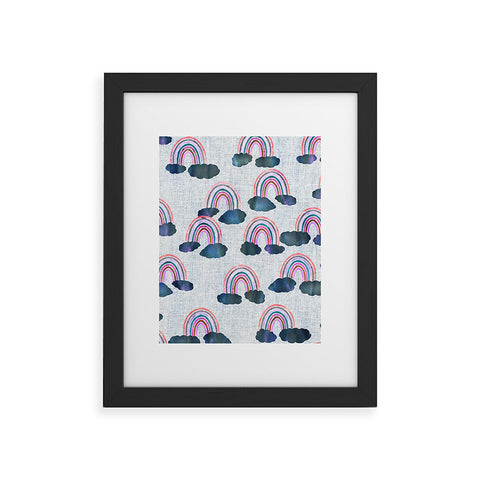 Schatzi Brown Just Rainbows light Linen Framed Art Print