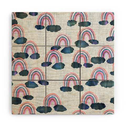 Schatzi Brown Just Rainbows light Linen Wood Wall Mural