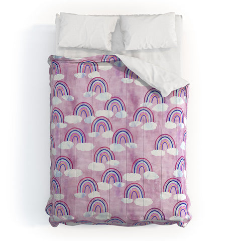 Schatzi Brown Just Rainbows Pink Comforter