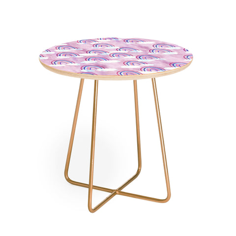 Schatzi Brown Just Rainbows Pink Round Side Table