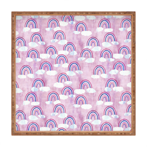 Schatzi Brown Just Rainbows Pink Square Tray