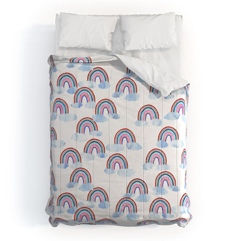 Schatzi Brown Just Rainbows White Comforter