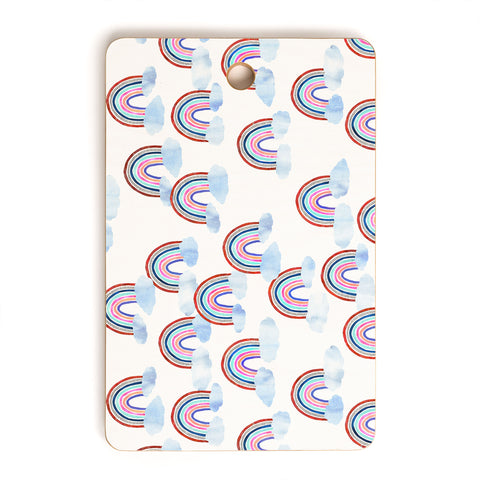 Schatzi Brown Just Rainbows White Cutting Board Rectangle