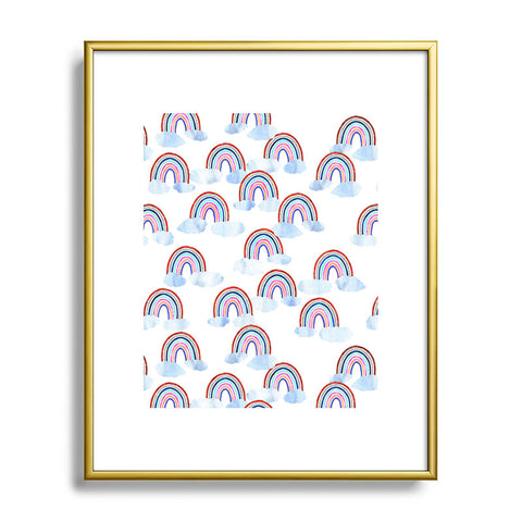 Schatzi Brown Just Rainbows White Metal Framed Art Print