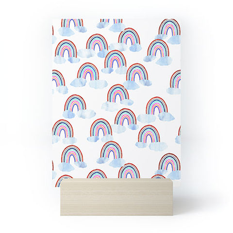Schatzi Brown Just Rainbows White Mini Art Print
