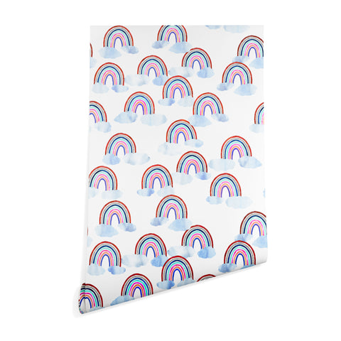 Schatzi Brown Just Rainbows White Wallpaper