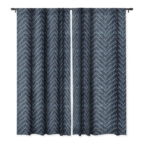 Schatzi Brown Justina Chevron Ink Blackout Window Curtain