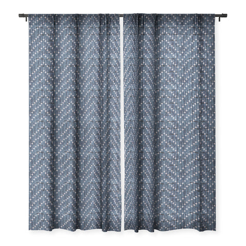 Schatzi Brown Justina Chevron Ink Sheer Window Curtain