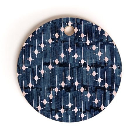 Schatzi Brown Justina Chevron Ink Cutting Board Round