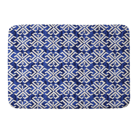 Schatzi Brown Justina Criss Cross Blue Memory Foam Bath Mat