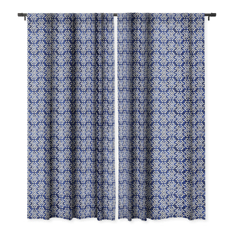 Schatzi Brown Justina Criss Cross Blue Blackout Window Curtain