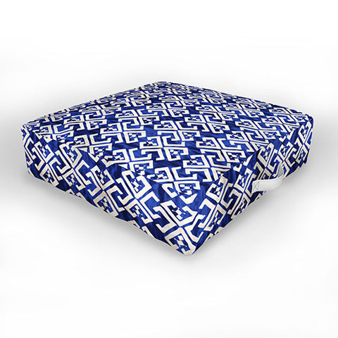 Schatzi Brown Justina Criss Cross Blue Outdoor Floor Cushion