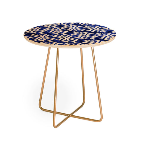 Schatzi Brown Justina Criss Cross Blue Round Side Table