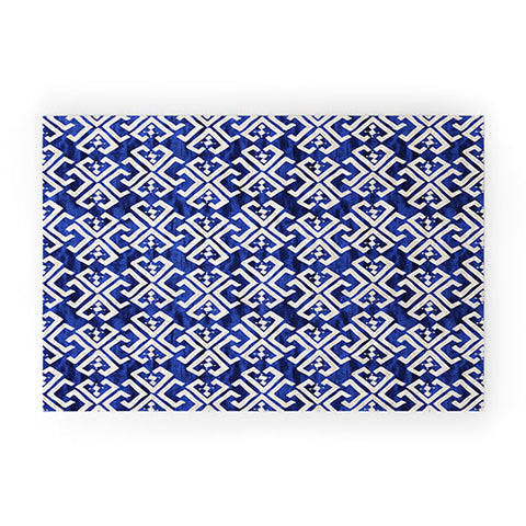 Schatzi Brown Justina Criss Cross Blue Welcome Mat