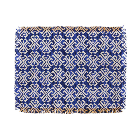 Schatzi Brown Justina Criss Cross Blue Throw Blanket