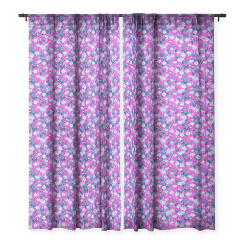 Schatzi Brown Justina Floral Pink Sheer Window Curtain
