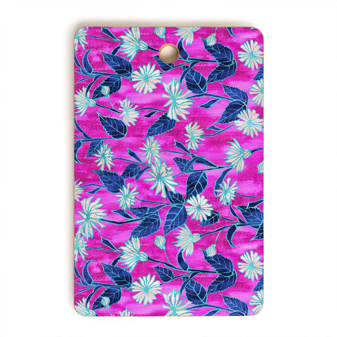 Schatzi Brown Justina Floral Pink Cutting Board Rectangle