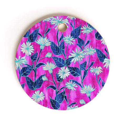 Schatzi Brown Justina Floral Pink Cutting Board Round