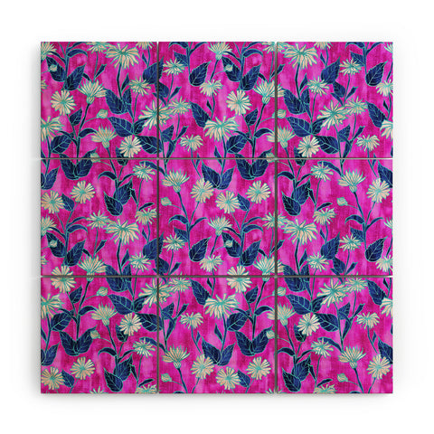 Schatzi Brown Justina Floral Pink Wood Wall Mural