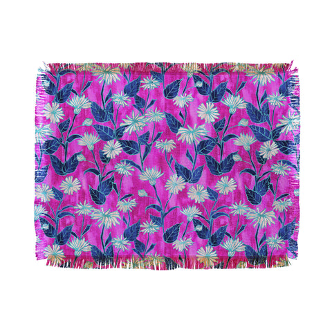 Schatzi Brown Justina Floral Pink Throw Blanket