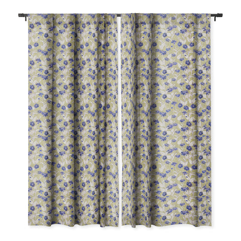 Schatzi Brown Justina Floral Tan Blackout Window Curtain