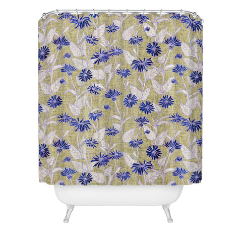 Schatzi Brown Justina Floral Tan Shower Curtain