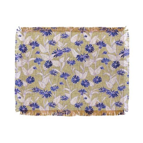 Schatzi Brown Justina Floral Tan Throw Blanket
